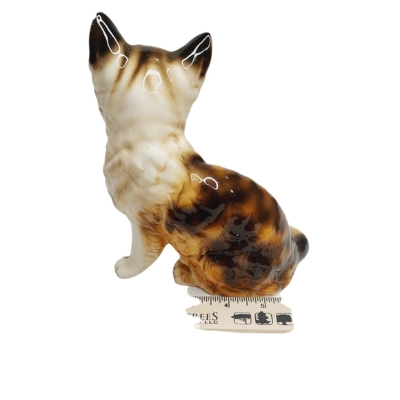 VINTAGE LEFTON BROWN TABBY Cat Figurine Large 7.25 inches circa 1960 flawed - Picture 6 of 11